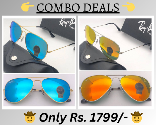 BEST Polarized Sunglasses for Men Combo | Top Rated Aviator, Wayfarer, and Square Men's Shades | 100% UV Protection & Mirrored Lenses | Lightweight Pilot and Rectangle Styles Ideal Sunglasses for men