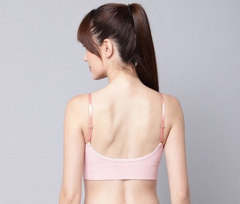 All Day Lounge Women's Free Size Flexible Inner wear & Sport Wear Padded Sports Bra ( Pink Babe )