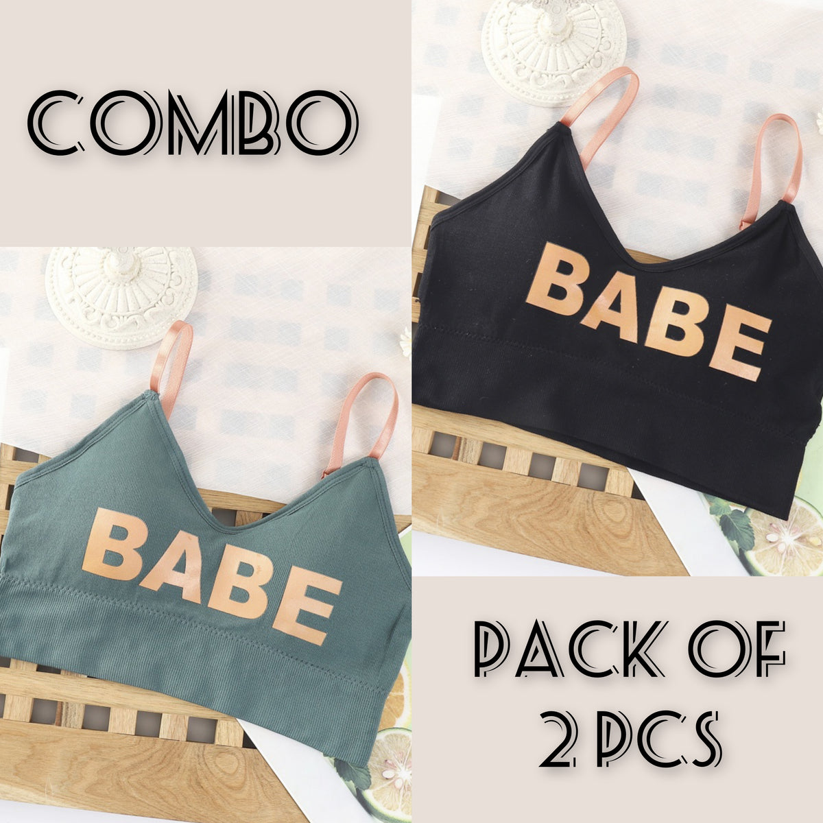 Women's Multi Padded Sports Bra Pack Of 2.