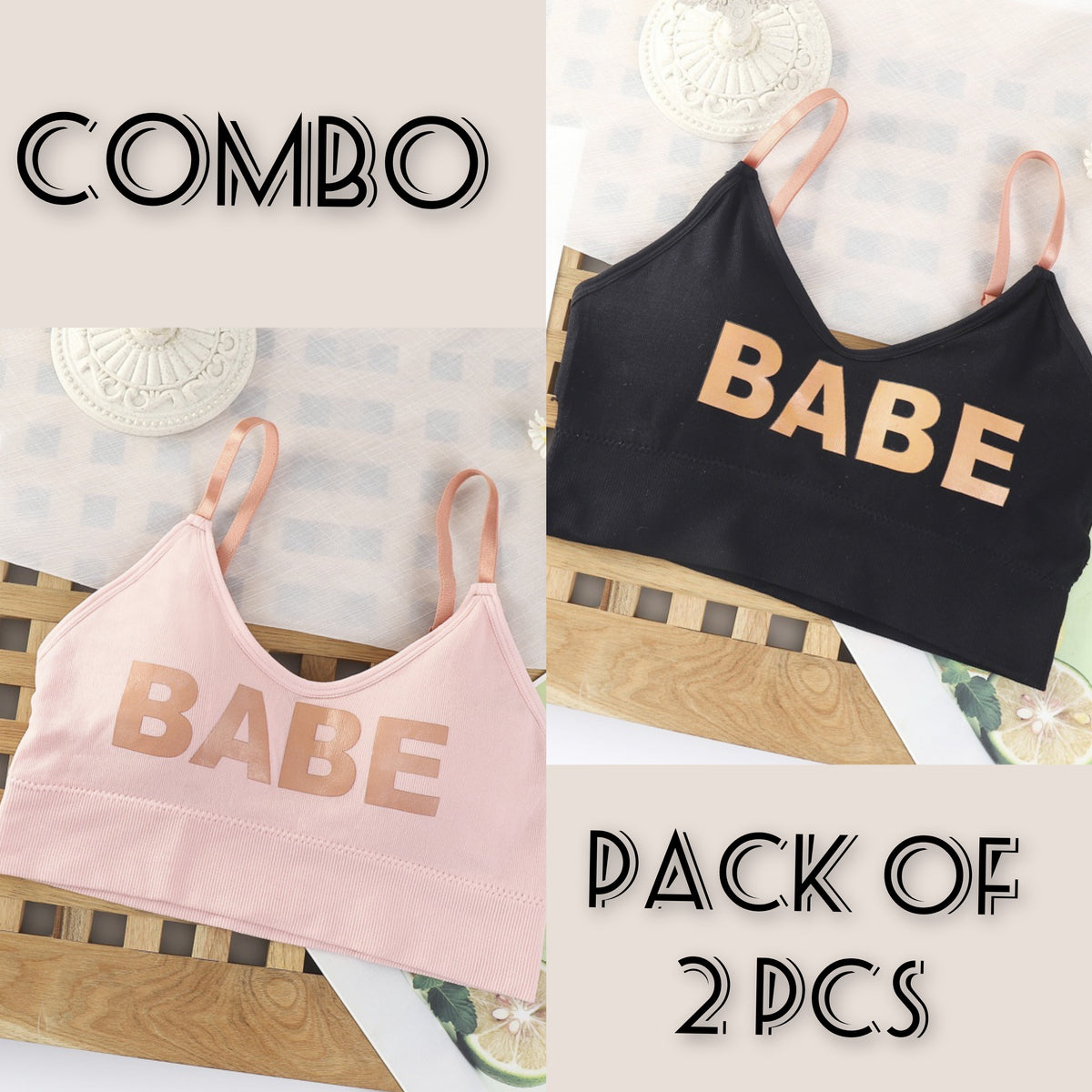 Women's Multi Padded Sports Bra Pack Of 2.