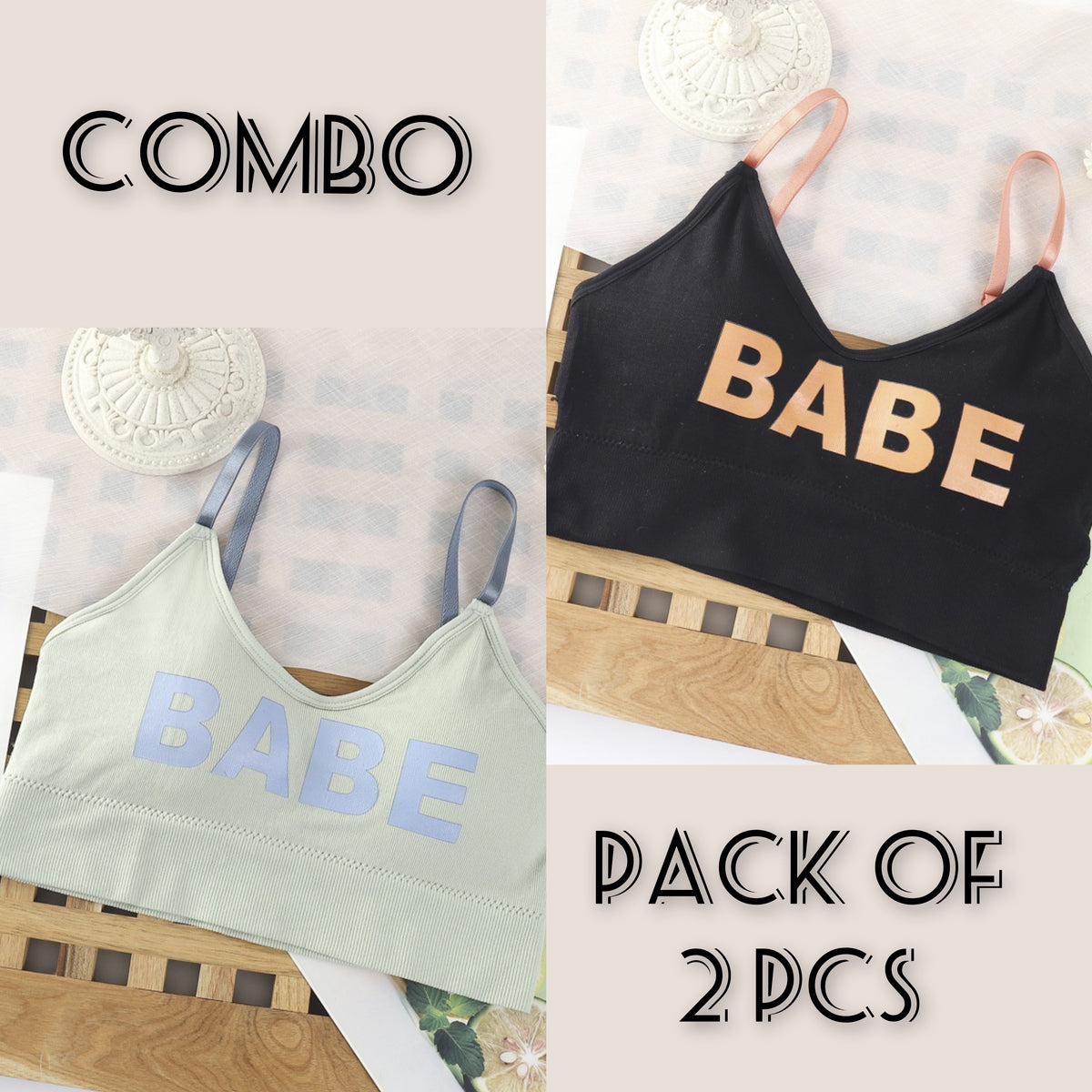 Women's Multi Padded Sports Bra Pack Of 2.